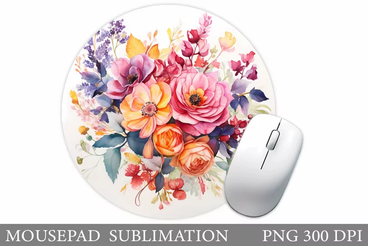 Flowers Mouse Pad Design. Floral Mouse Pad Sublimation