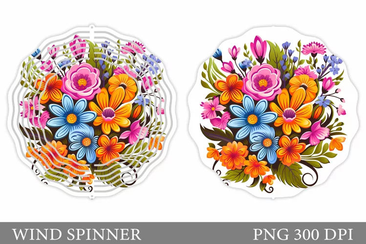 Flowers Wind Spinner Design. Wind Spinner Sublimation