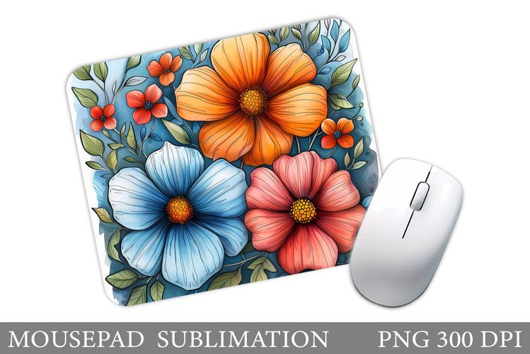 Flowers Mouse Pad Sublimation. Flowers Mouse Pad Design