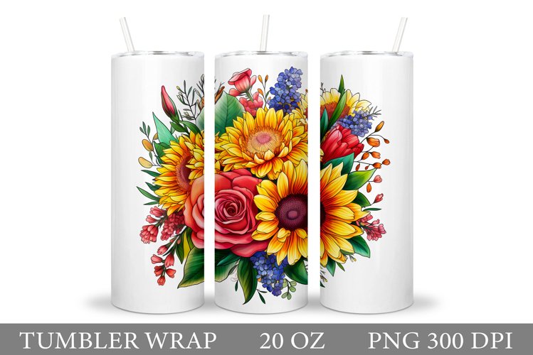Flowers Tumbler Design. Sublimation Tumbler Flowers
