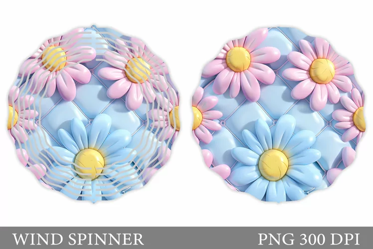 Daisy Flowers Wind Spinner. Flowers Wind Spinner Design
