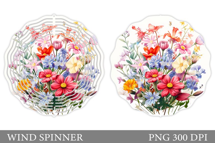 Wildflowers Wind Spinner. Summer Wind Spinner Design