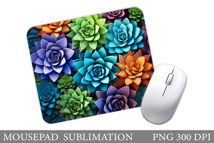 Succulents Mouse Pad Sublimation. Plants Mouse Pad Desig