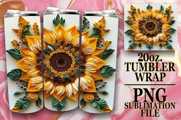 Dreamy Whimsical Flower 3D 20oz Tumbler Design