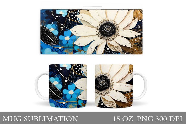 Flowers Mug Wrap Design. Flowers Mug Sublimation example image 1