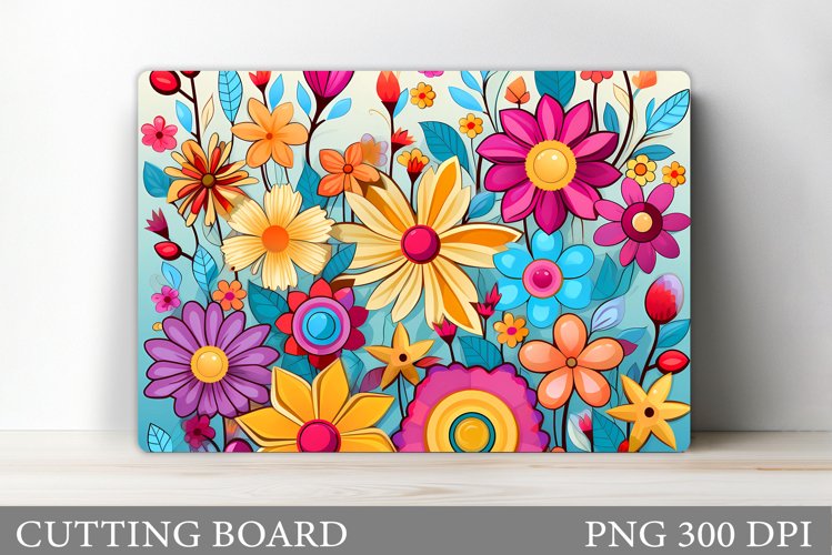 Flowers Cutting Board. Floral Cutting Board Design example image 1