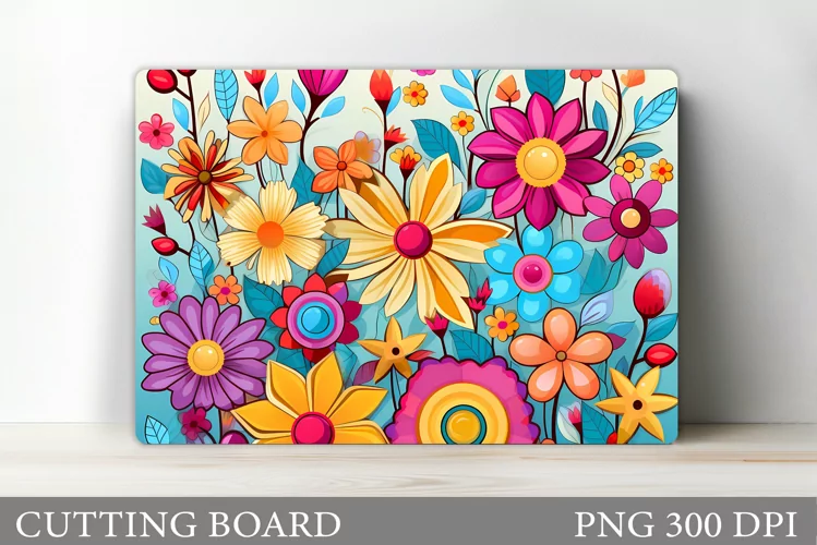 Flowers Cutting Board. Floral Cutting Board Design