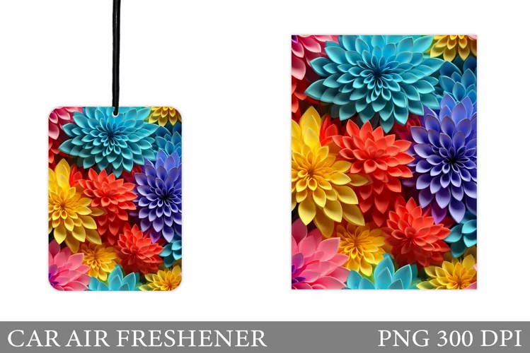 3D Flowers Car Air Freshener. Car Air Freshener Sublimation