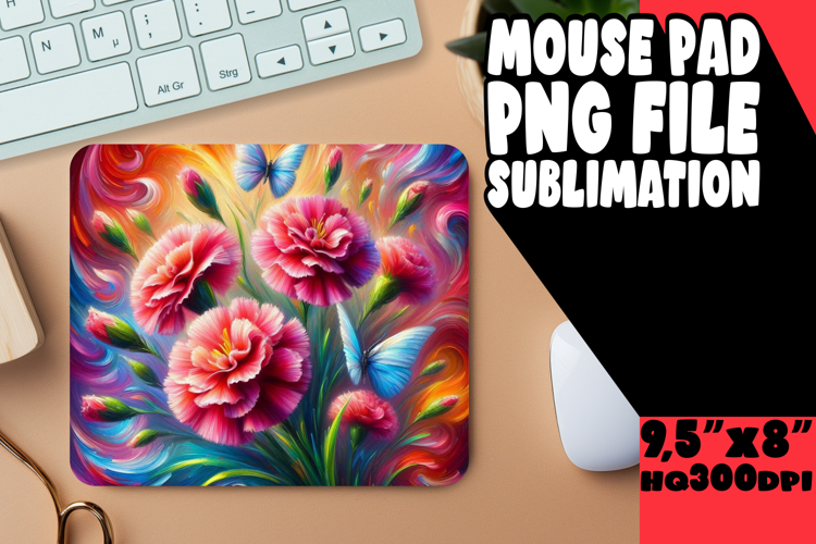 Joyful Mouse Pad PNG Design, Flowers