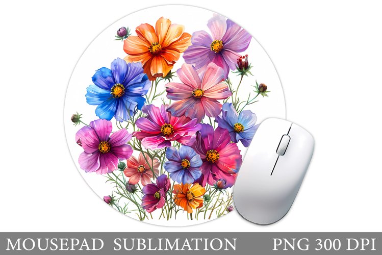 Flowers Mouse Pad Design. Floral Mouse Pad Sublimation example image 1