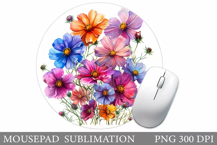 Flowers Mouse Pad Design. Floral Mouse Pad Sublimation