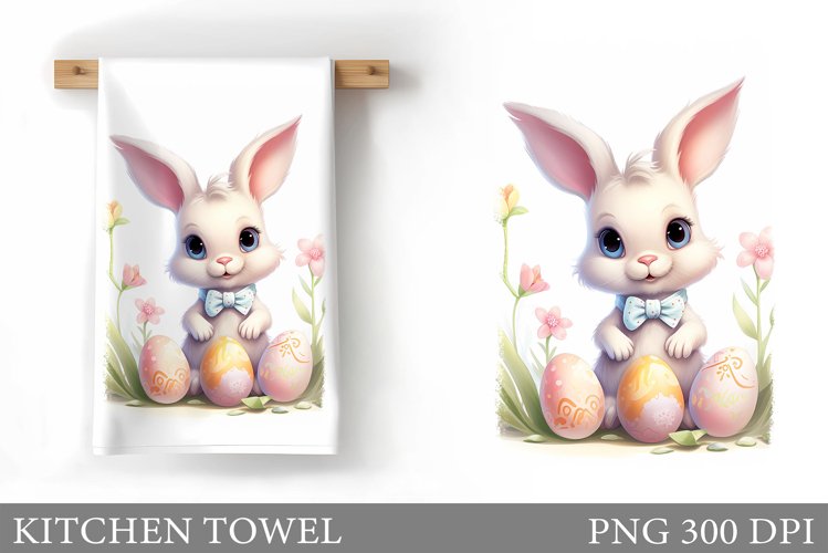 Easter Bunny Kitchen Towel . Easter Kitchen Towel Design