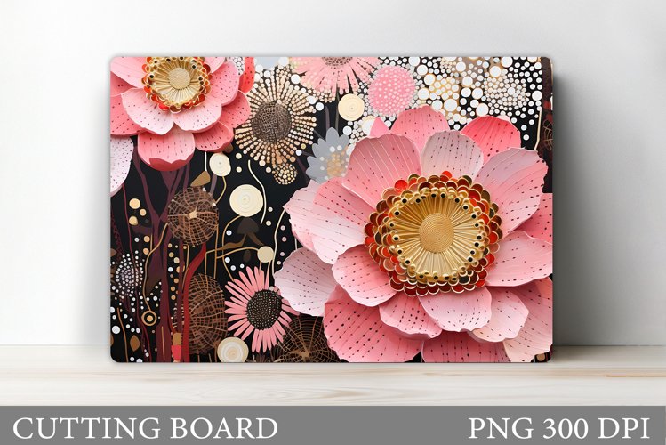 Flowers Cutting Board Design. Floral Kitchen Cutting Board example image 1