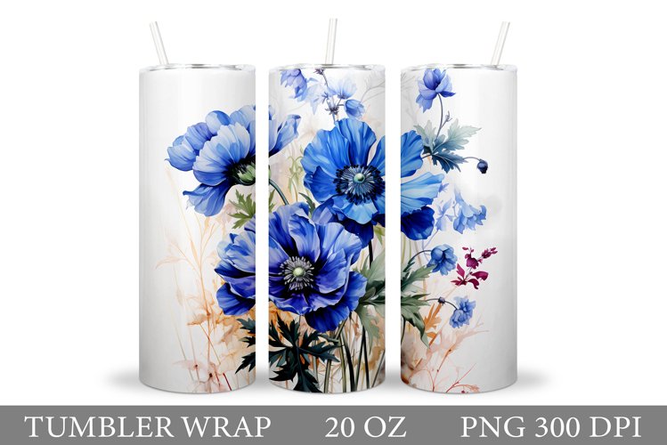 Flowers Tumbler Wrap Design. Sublimation Tumbler Flowers