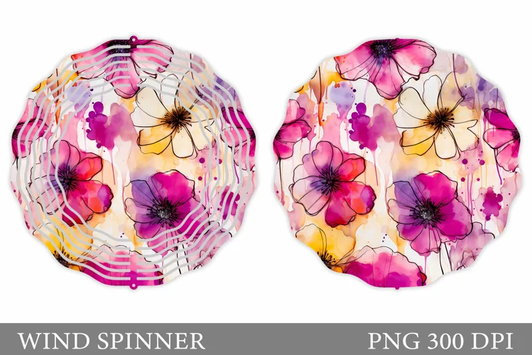 Flowers Wind Spinner Sublimation. Flowers Spinner Design