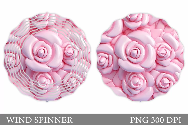 Roses Wind Spinner Design. Flowers Wind Spinner Sublimation