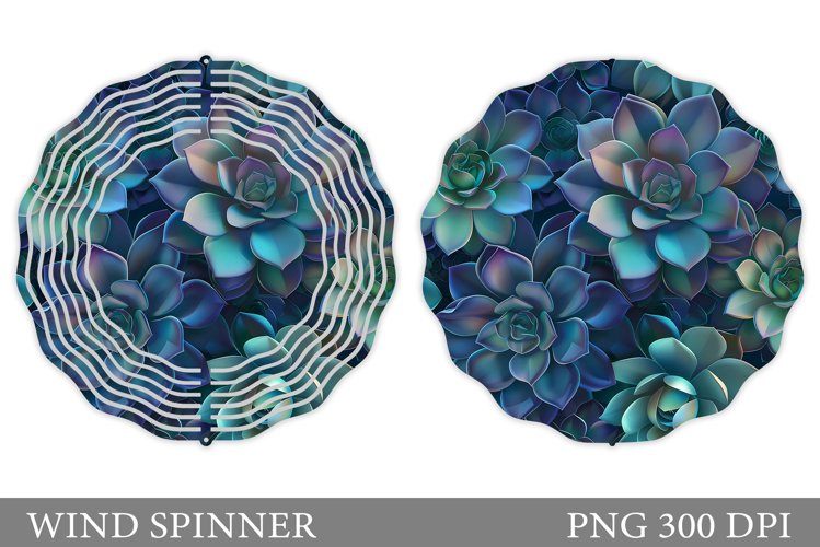 Succulents Wind Spinner. Floral Wind Spinner Design example image 1