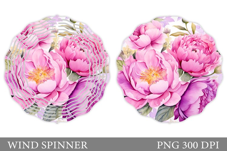 Peony Wind Spinner Sublimation. Flowers Wind Spinner Design