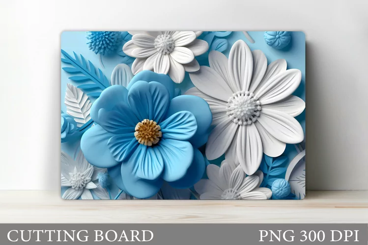 Flowers Cutting Board. Kitchen Cutting Board Template