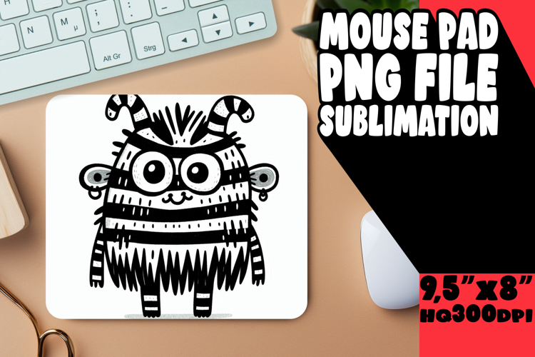 Whimsical Mouse Pad Design Sublimation, Monster