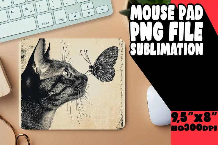 Playful Feline Mouse Pad Design