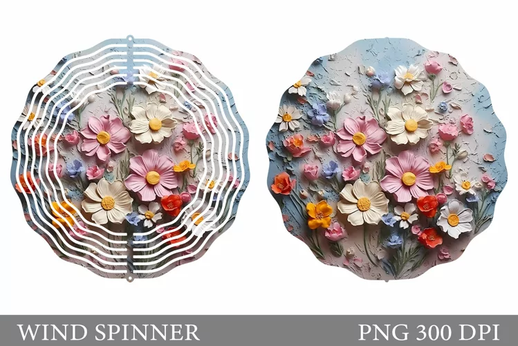 Wildflowers Wind Spinner. Flowers Wind Spinner Sublimation