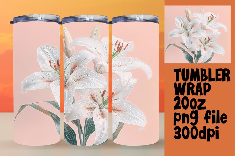 20oz Tumbler Wrap Design Watercolor Flower Sublimation