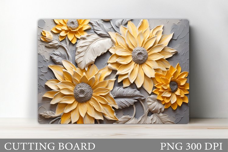 Sunflowers Cutting Board. Flowers Cutting Board Sublimation example image 1