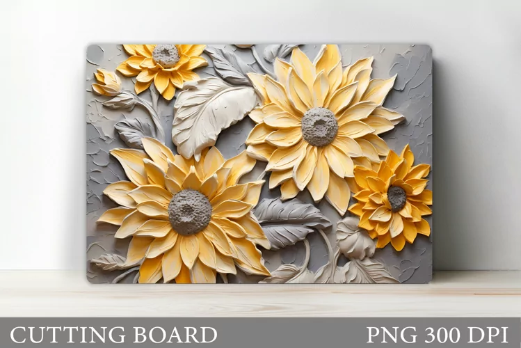 Sunflowers Cutting Board. Flowers Cutting Board Sublimation