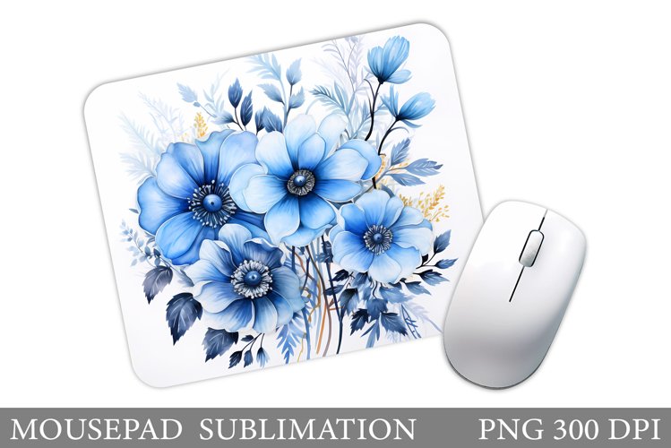 Flowers Mouse Pad Sublimation. Flowers Mouse Pad Design example image 1