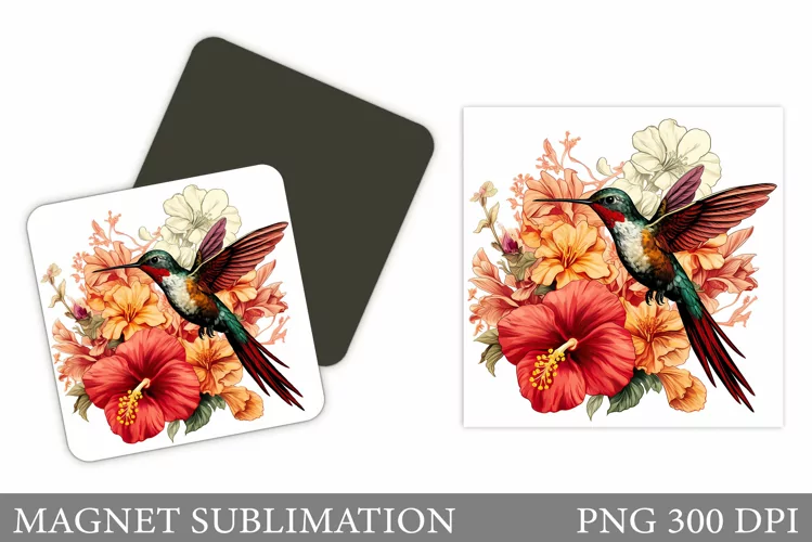 Hummingbird Magnet Design. Bird Magnet Sublimation