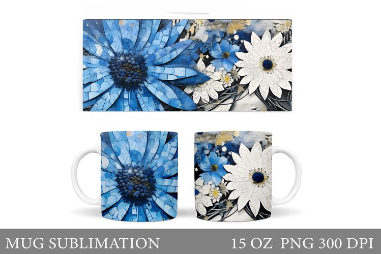 Flowers Mug Sublimation. Flowers Mug Wrap Design
