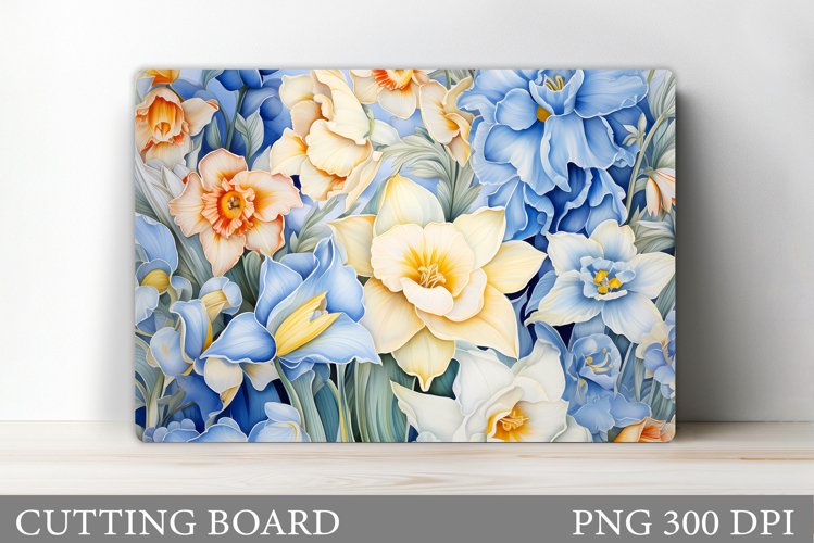 Flowers Spring Cutting Board. Flowers Kitchen Cutting Board example image 1