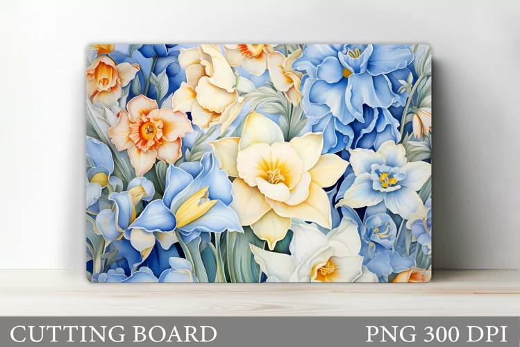 Flowers Spring Cutting Board. Flowers Kitchen Cutting Board