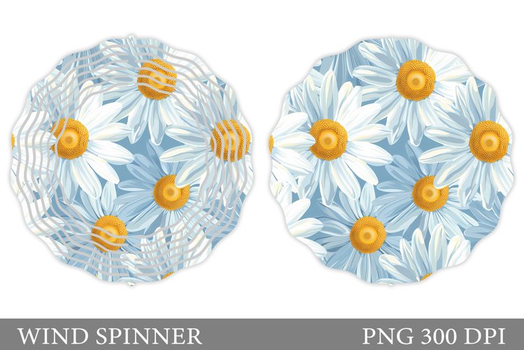 Daisy Flowers Wind Spinner. Flowers Spinner Sublimation example image 1