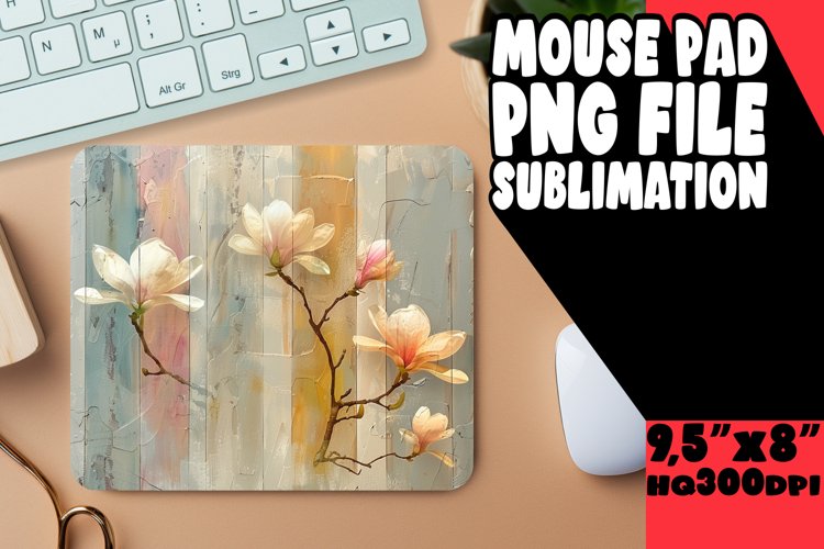Sleek Stripe & Petal Mouse Mat - Minimalist Style example image 1