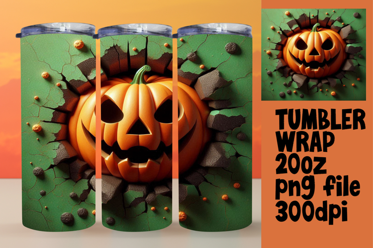 DYNAMIC 20oz Tumbler Template for Personalization , 3D Pumpk