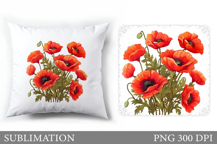 Floral Sublimation. Flowers Pillow Sublimation