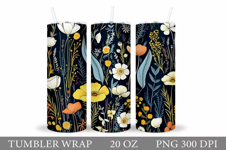 Flowers Tumbler Design. Flowers Tumbler Wrap Sublimation