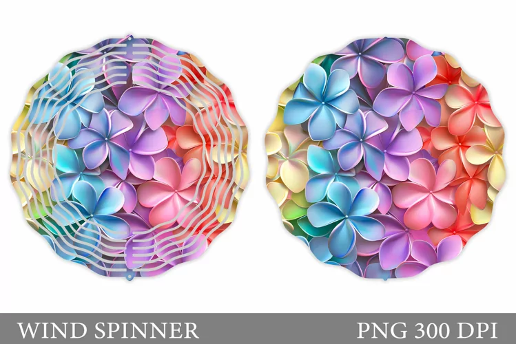Flowers Wind Spinner Design. Wind Spinner Sublimation