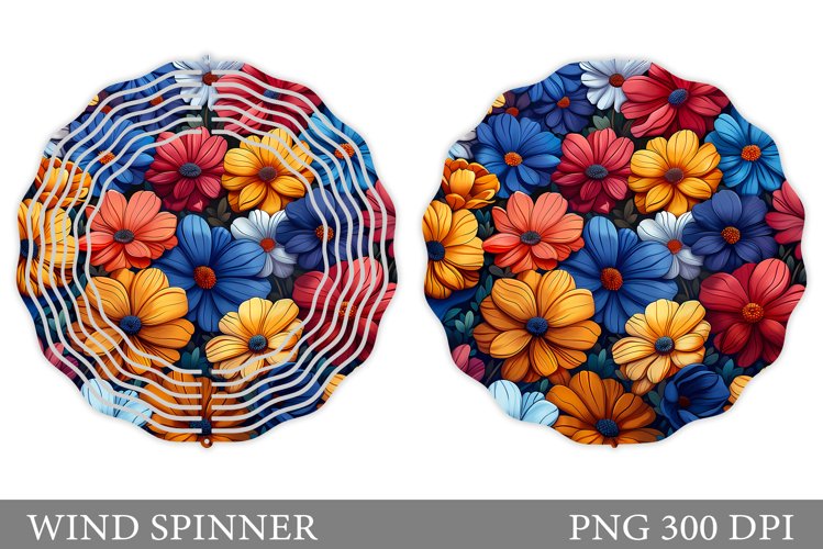 Flowers Wind Spinner Design. Flowers Wind Spinner Template