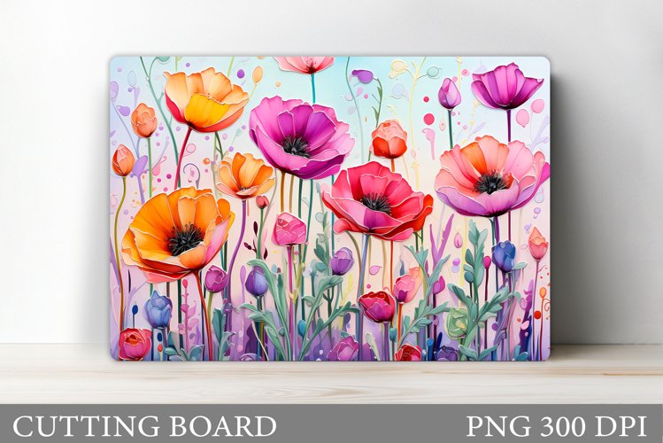 Wildflowers Cutting Board. Flowers Cutting Board Sublimation example image 1