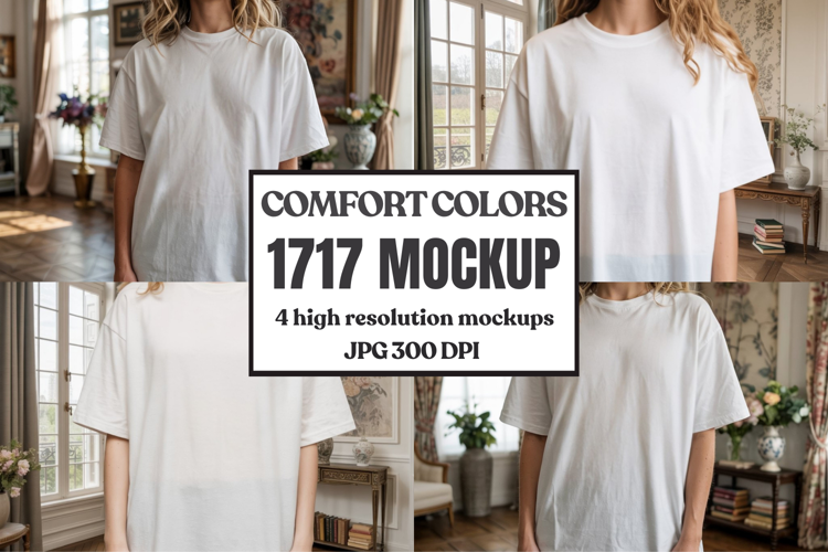 Comfort Colors 1717 Yellow T-Shirt Mockup