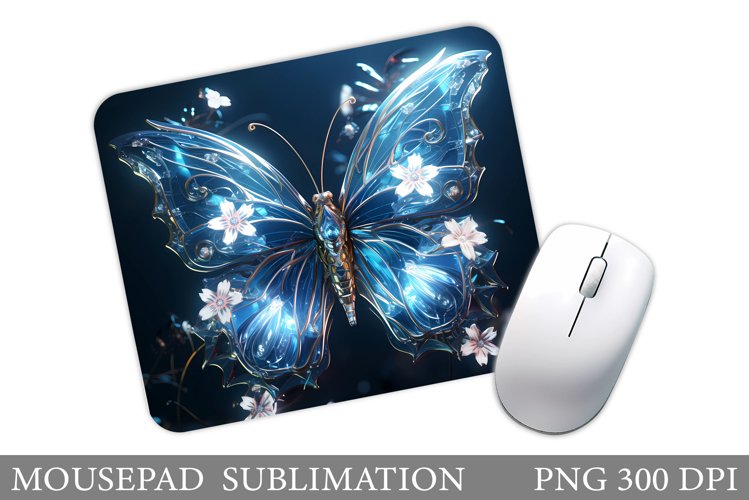 Butterfly Mouse Pad. Flowers Mouse Pad Sublimation