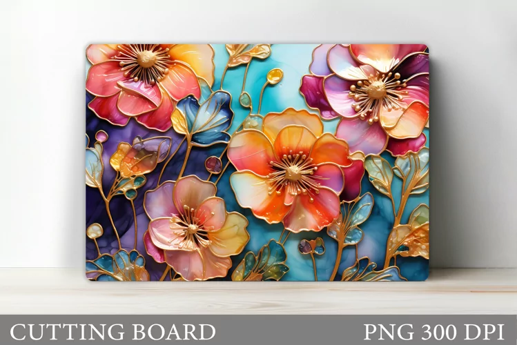 Flowers Cutting Board Design. Cutting Board Sublimation
