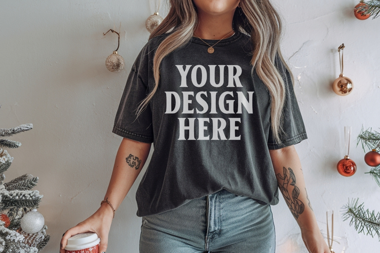 Pepper Christmas Comfort Colors 1717 TShirt Mockup, CC 1717