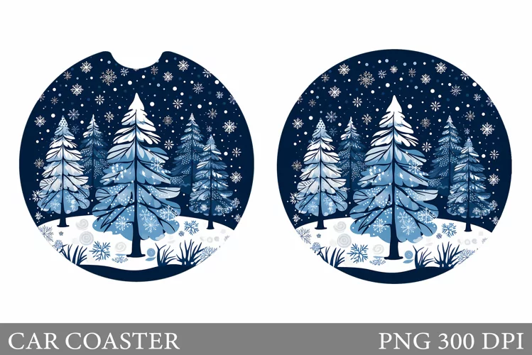 Christmas Tree Car Coaster. Christmas Car Coaster Template