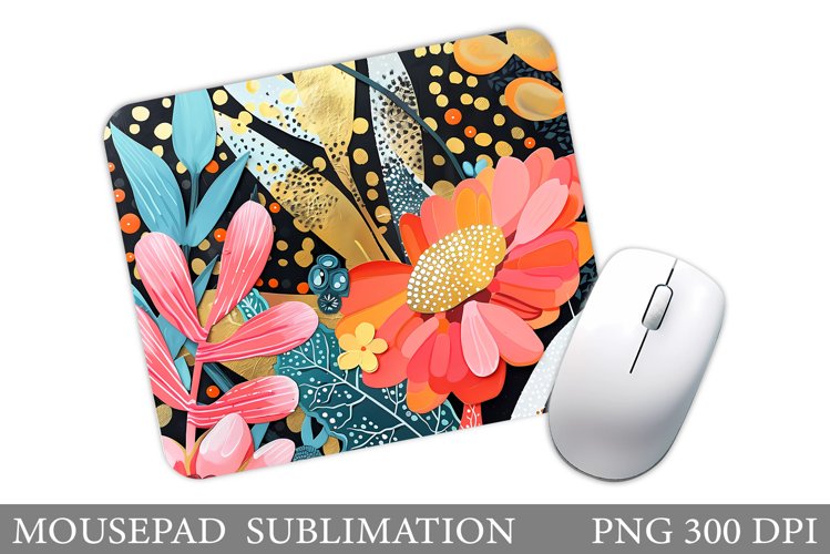 Flowers Mouse Pad Design. Flowers Mouse Pad Sublimation example image 1