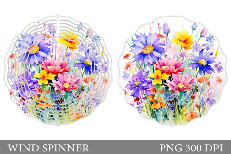 Flowers Wind Spinner Design. Wildflowers Wind Spinner