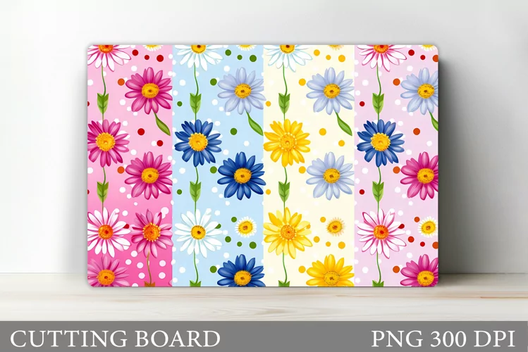 Daisy Flowers Cutting Board. Floral Cutting Board Design